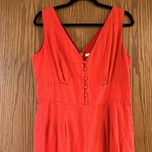 Boden 100% Linen button front jumpsuit size 12